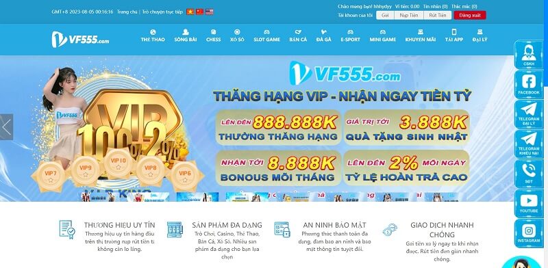 VF555 app vf555.casino - Trang web chính thức